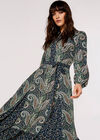 Paisley Mix-Match Midi Dress, Green, large