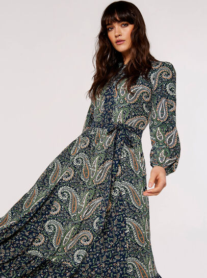 Paisley Mix-Match Midi Dress
