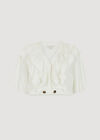 Cropped Ruffle Blouse, Cream, large