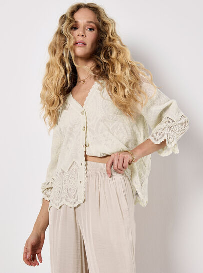 Textured Satin Wide Leg Trousers