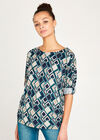 Diamond Geos Side Ruche Top, Navy, large