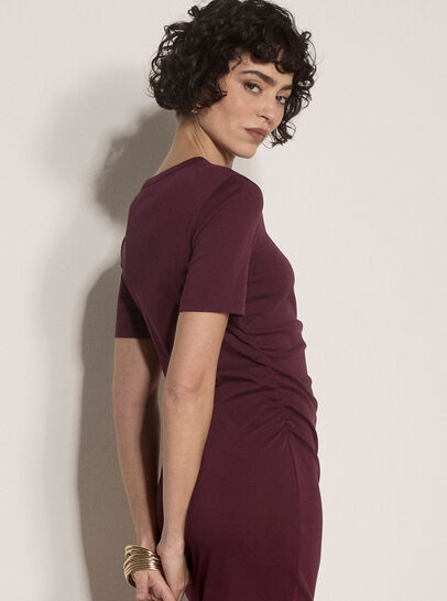 Cotton Ruched T-Shirt Maxi Dress