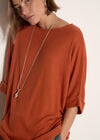 Soft Touch Batwing Top, Orange, large