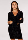 Zebra Burnout Mini Dress, Black, large