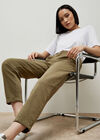 Chino Mid-Rise Mom Jeans, Khaki, large