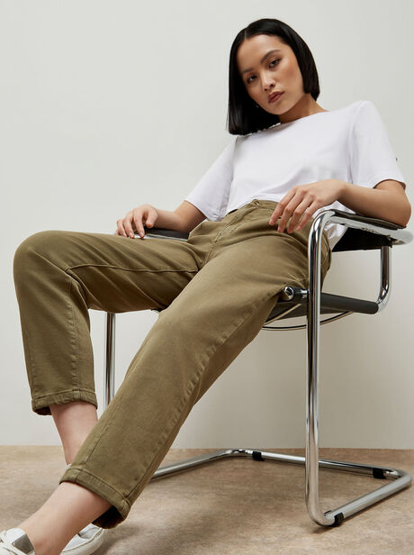 Kasia Chino Mid-Rise Mom Jeans