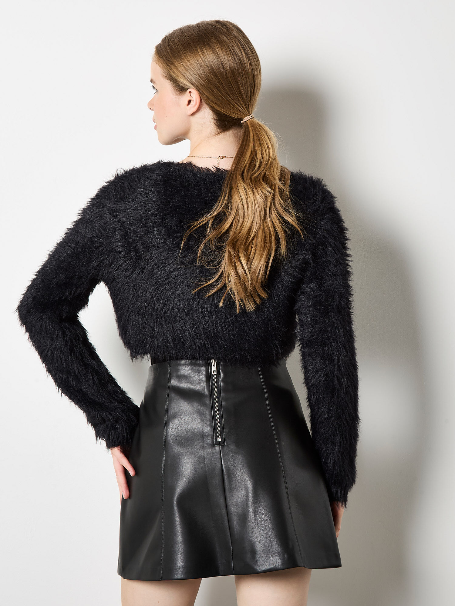 Fluffy Cropped Bolero | Apricot Clothing