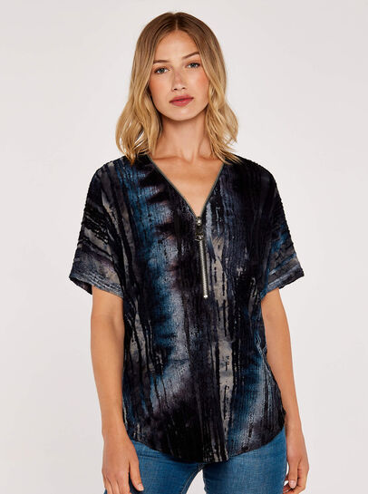 Burn Out Zip Top