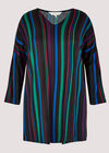 Curve Soft Touch Stripe Top, Black, large