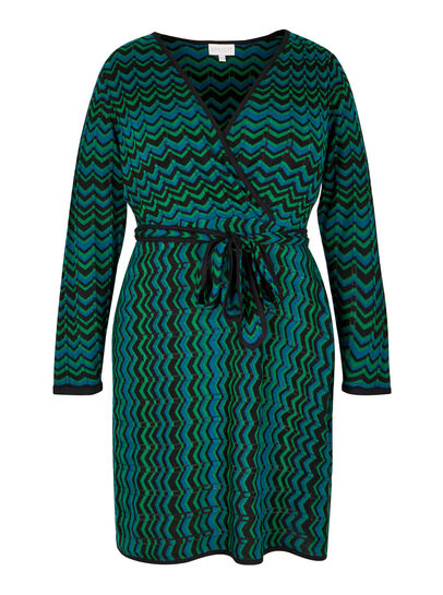 Curve Chevron Wrap Mini Dress