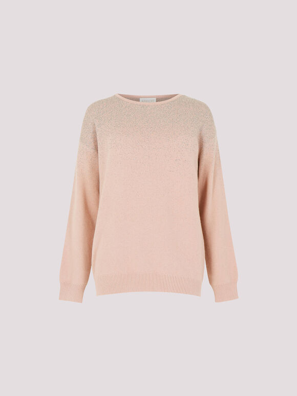 Metallic Sparkle Batwing Jumper, Pink, large