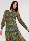 Daisy Spritz Smock Dress, Green, large