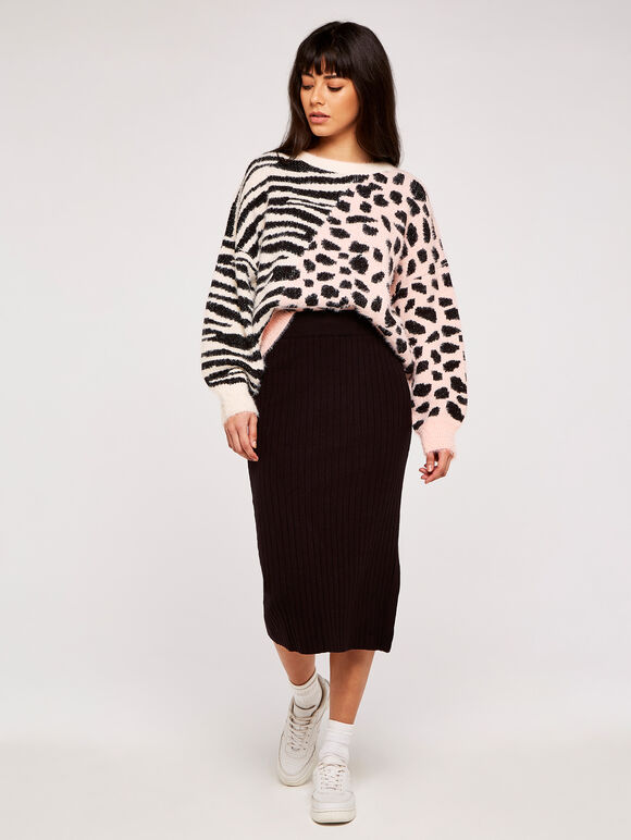 Mixed Animal Jumper, Pink, large