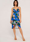 Tropical Wrap Dress, Blue, large