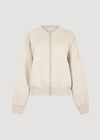 Sweatshirt Bomber Jacket, Stone, large
