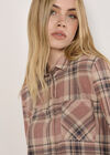 Waffle Jersey Check Shirt, Pink, large
