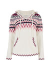 Fairisle Pocket Hoodie Jumper, Cream, large