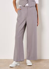 Pinstripe Wide Leg Trousers, Grey, large