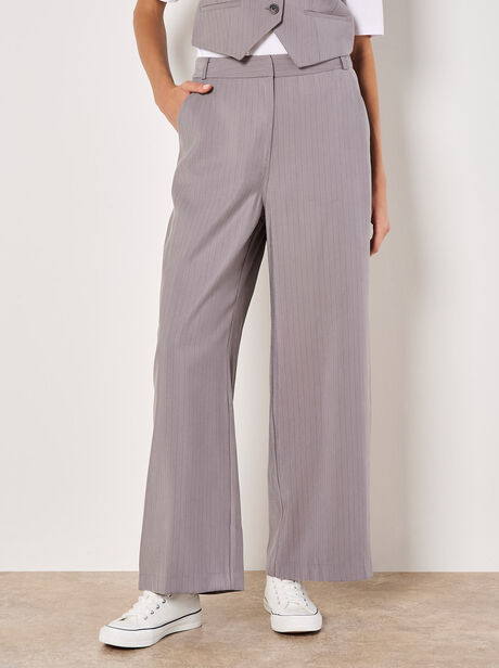 Pinstripe Wide Leg Trousers
