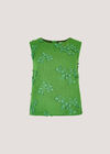 Floral Embroidered Shell Top, Green, large