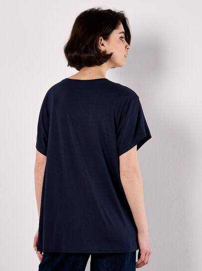 Oversized Butterfly Diamante Stud T-Shirt