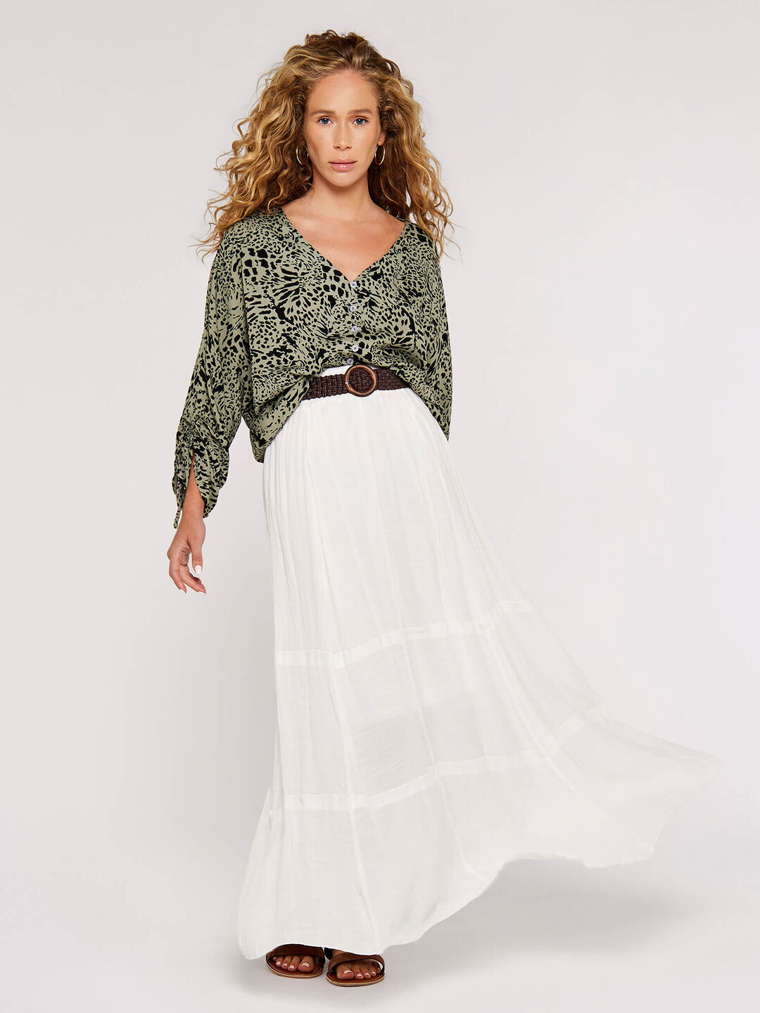 Image of Slub Shimmer Maxi Skirt