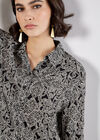 Art Deco Paisley Print Shirt, Black, large