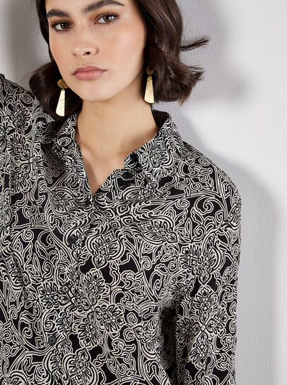 Art Deco Paisley Print Shirt