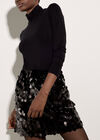 Multi Sequin A-Line Mini Skirt, Black, large