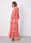 Ikat Swirls Maxi Dress, Red, large