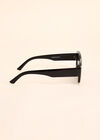 90s Style Square Sunglasses, Black, large