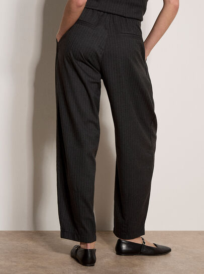 Pinstripe Wide-Leg Balloon Trousers