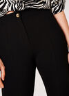 Jersey Crepe Split Hem Trousers, Black, large