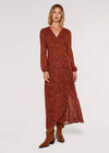 Floral Wrap Maxi Dress, Rust, large