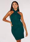 Halterneck  Bodycon Mini Dress, Green, large