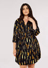 Curve Brushstroke Mini Dress, Black, large