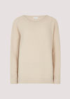 Oversized Ribbed Knit Top, Stone, large
