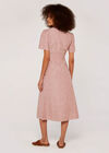 Stripe Asym Button Dress, Rust, large