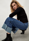 Ikeda Wide Leg Cropped Jeans, Blue, large