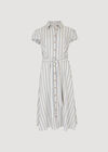 Striped Midi Shirt Dress, Blue, large