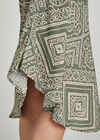 Khaki Dotted Tribal Print Midi Dress, Khaki, large