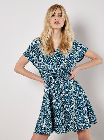 Batik Print Mini Dress