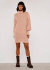Cowl Neck Jumper Dress, Pink, large