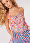 Multi-Coloured Crochet Fringe Camisole Top, Assorted, large