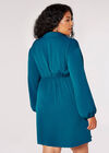 Curve Twist-Front Mini Dress, Teal, large