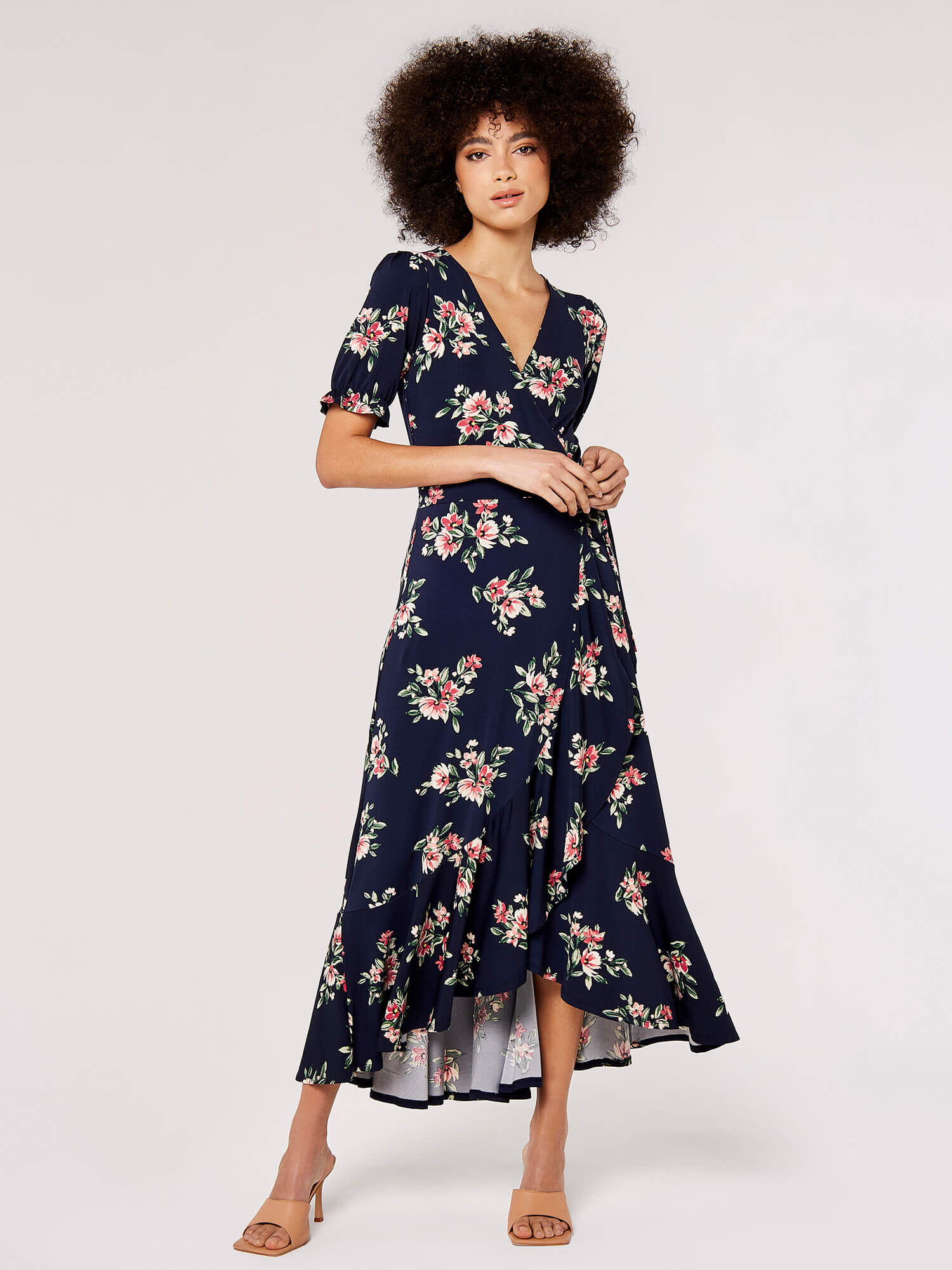 Floral navy hotsell midi dress