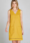Lattice Edge Shift Dress, Mustard, large