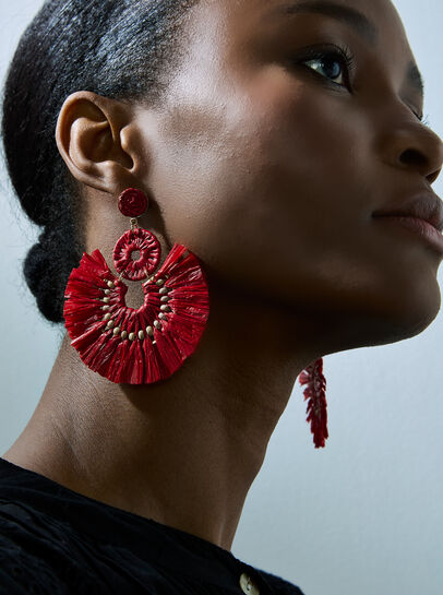 Raffia Fan Earrings