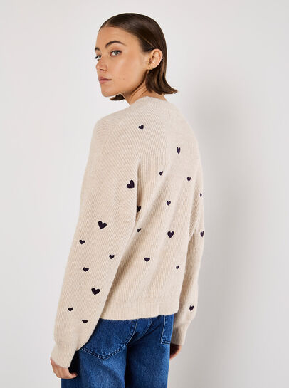 Embroidered Heart Jumper