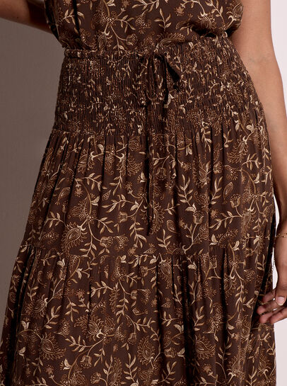 Painterly Paisley Tiered Maxi Skirt